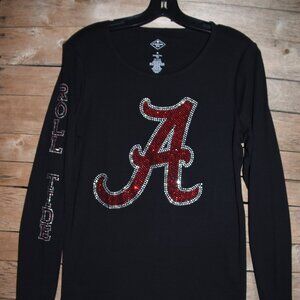 Alabama RN rhinestone bling black long sleeved shirt XS S M L XL XXL 1X2X3X4X5X